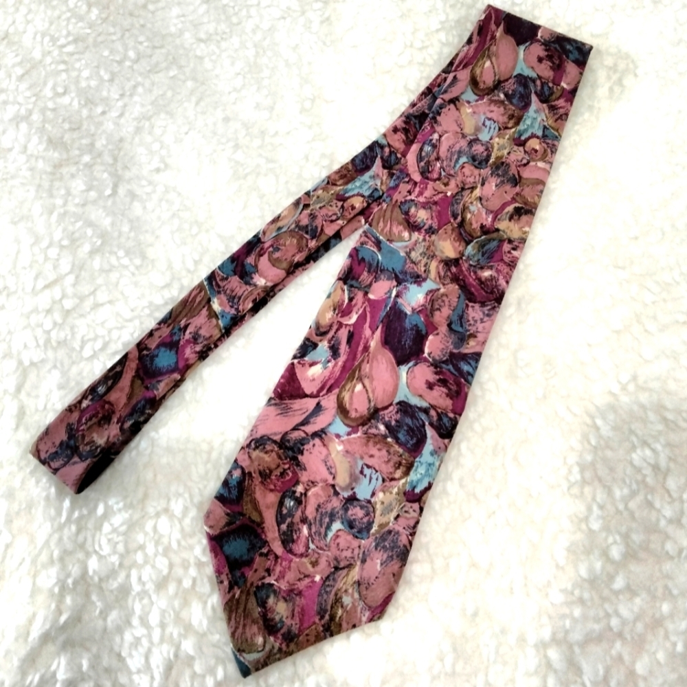 DIOR purple blue pink tan luxury 100% silk necktie